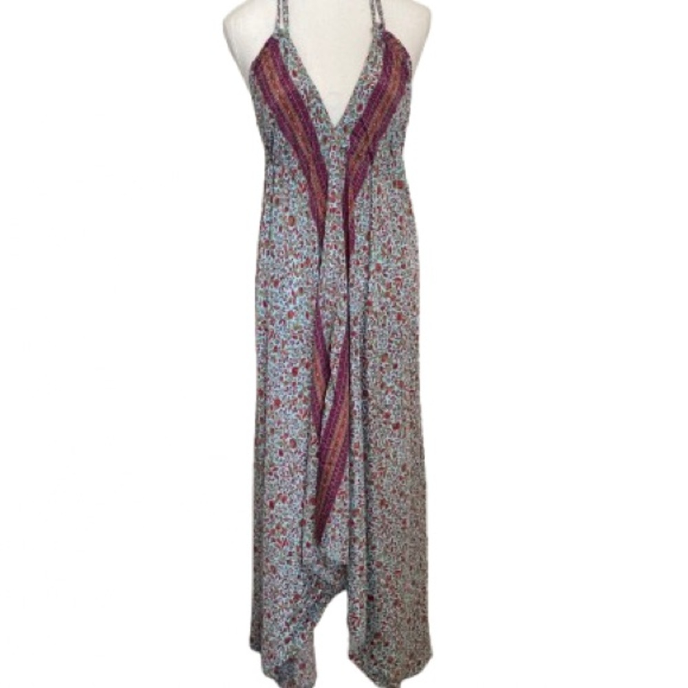 Floral Maxi Dress with Purple Accents